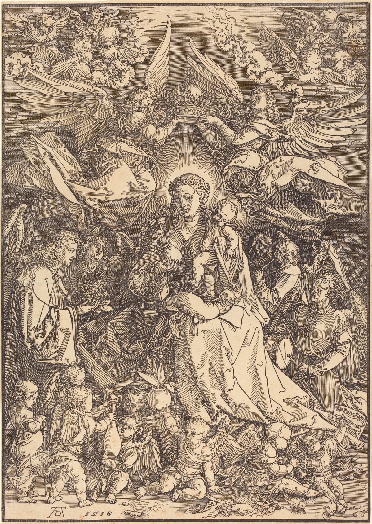 The Virgin Surrounded by Many Angels