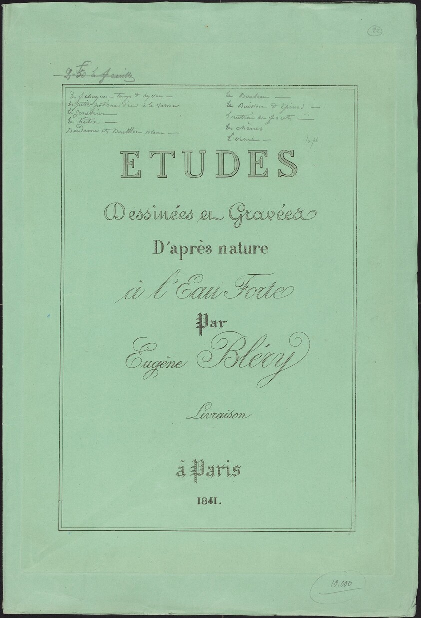 Etudes dessinées et gravées d'après nature