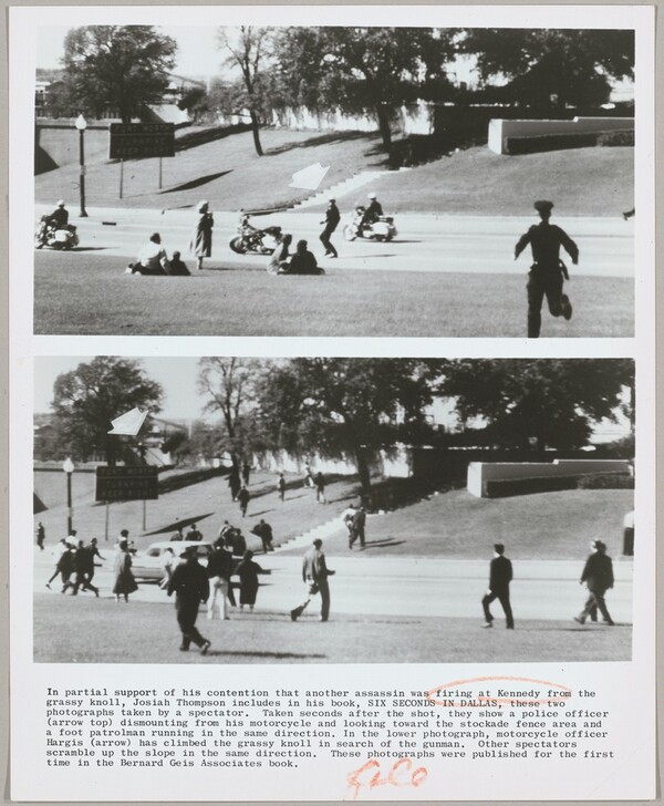 Title from caption on object: "In Partial Support of His Contention That Another Assassin was Firing at Kennedy from the Grassy Knoll..."