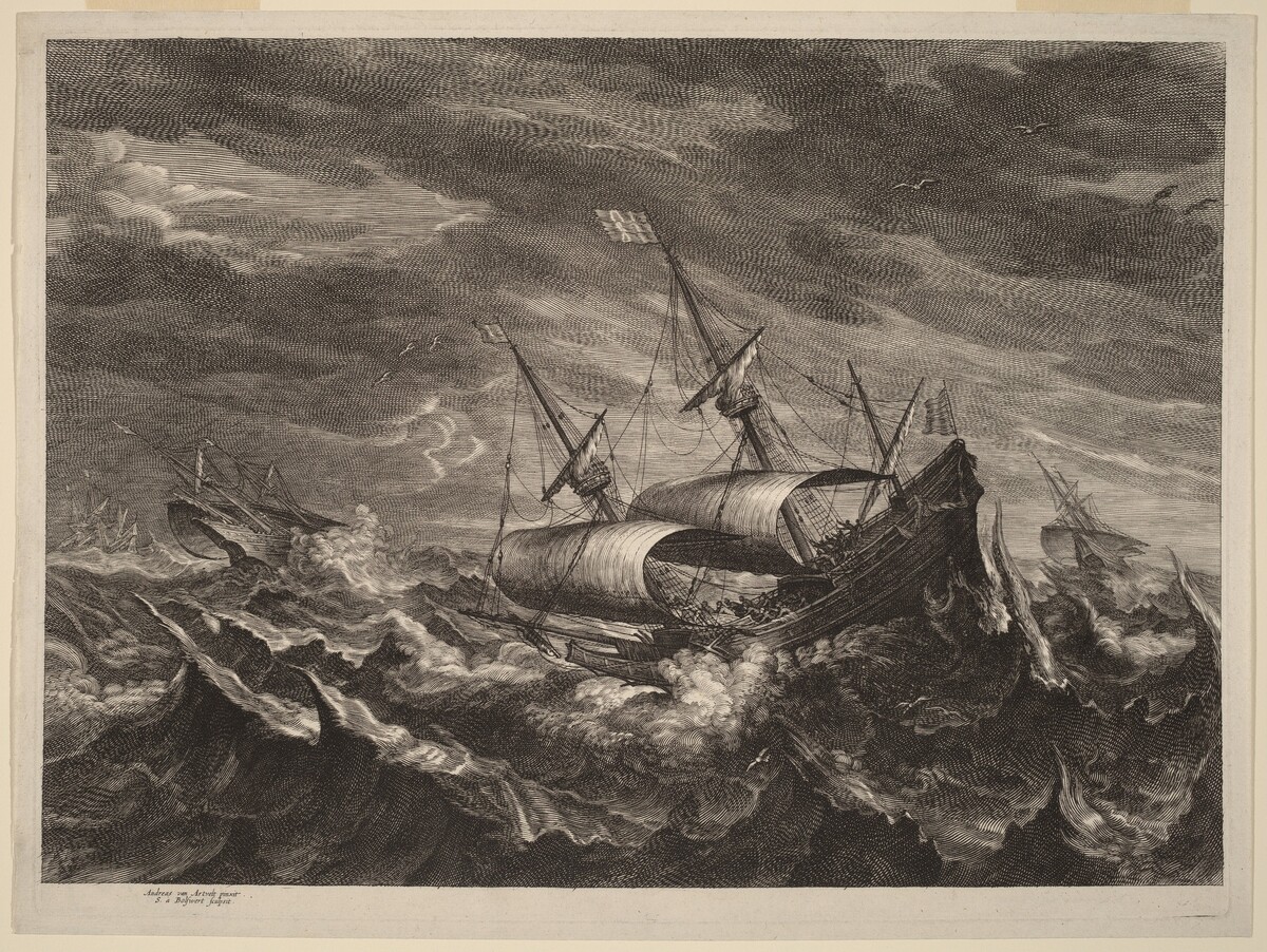 Sailing Boats in a Tempest