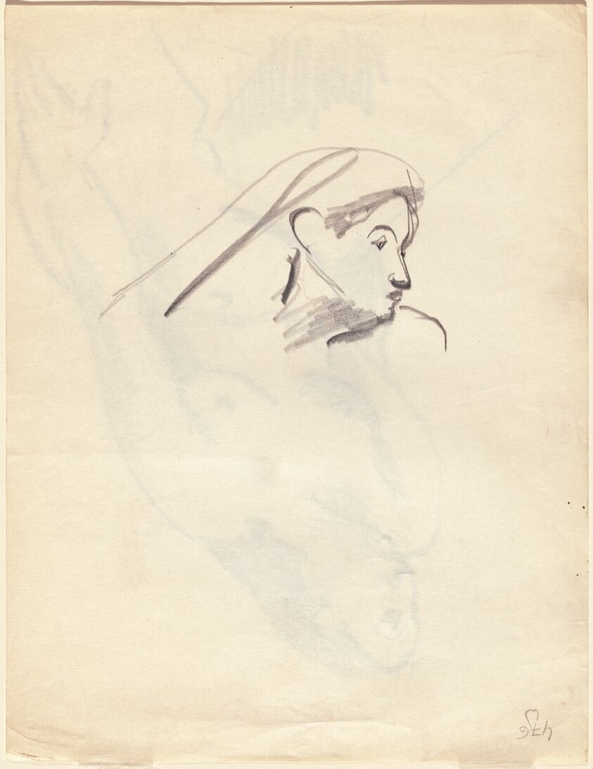 Study of Head Facing Right [verso]