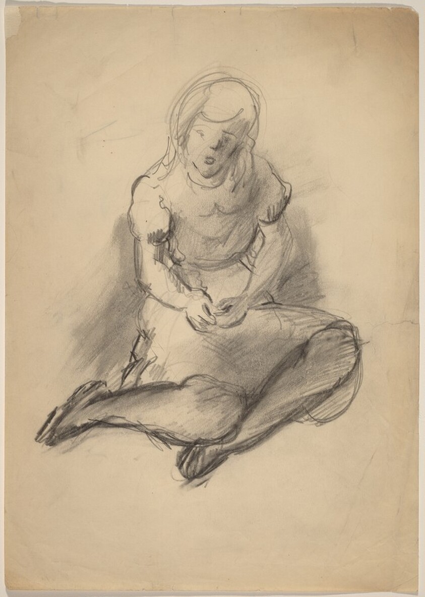 Seated Female with Hands Clasped in Lap