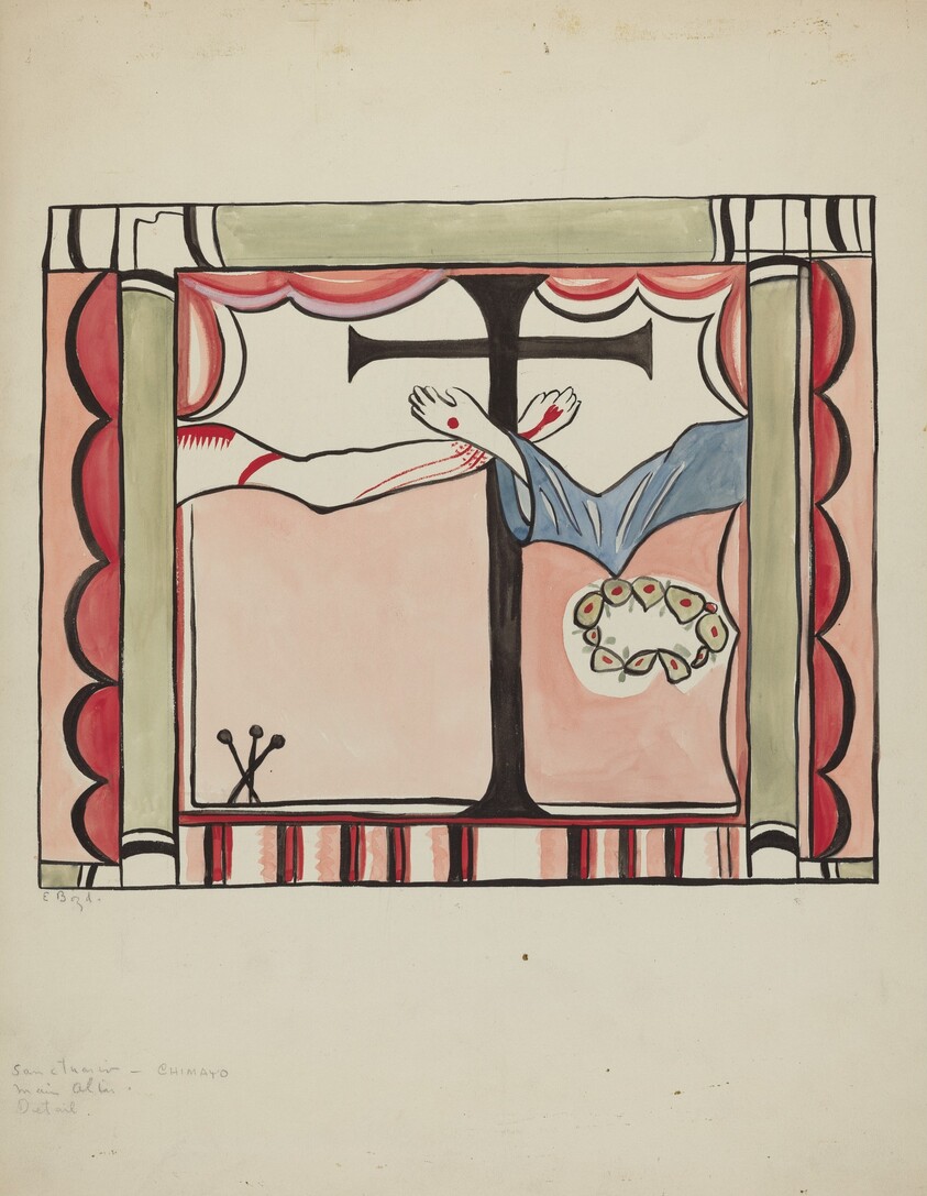 Detail from Main Reredos at Sanctuario Church, Chimayo