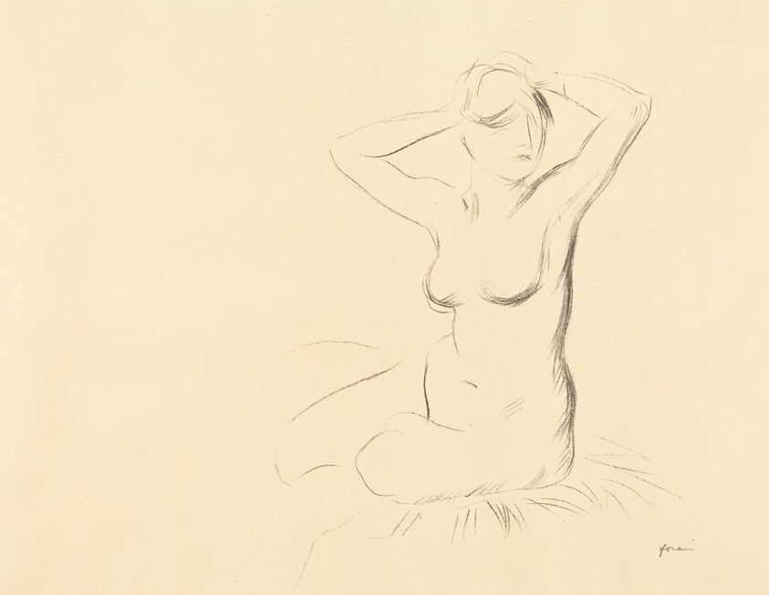 Etude de femme nue, les mains croisées au-dessous de la tête (Study of a Nude Woman, Her Hands Crossed behind Her Head)