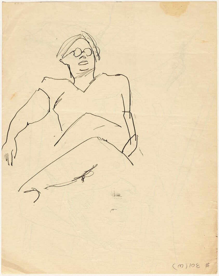 Seated Figure with Eyeglasses, Leaning Back [verso]