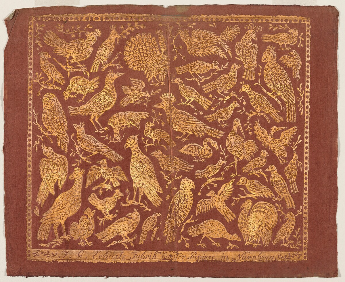 Endpaper with Birds