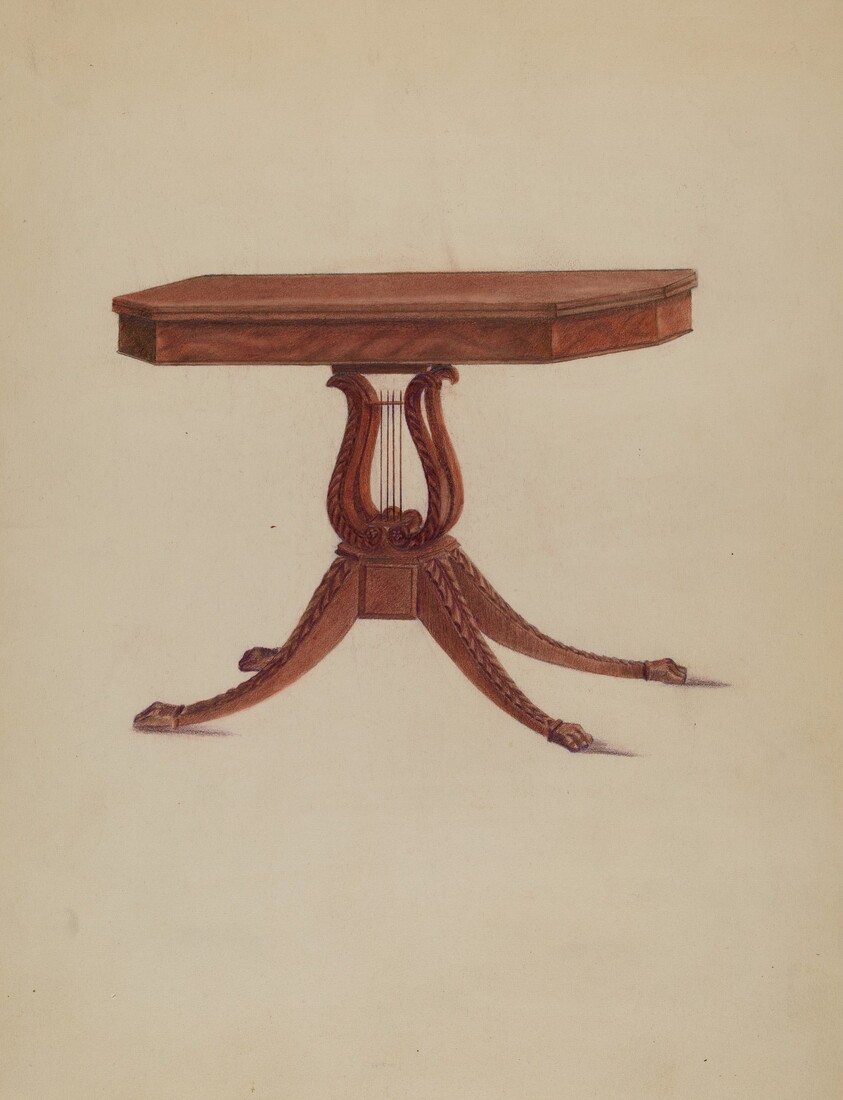 Table (Lyre Pedestal)