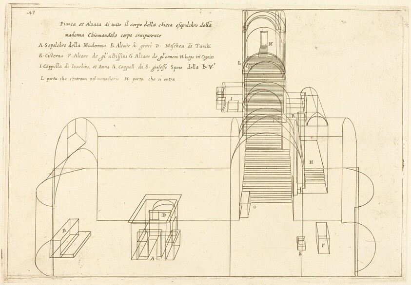 Plan and Elevation of the Church of the Madonna's Sepulchre