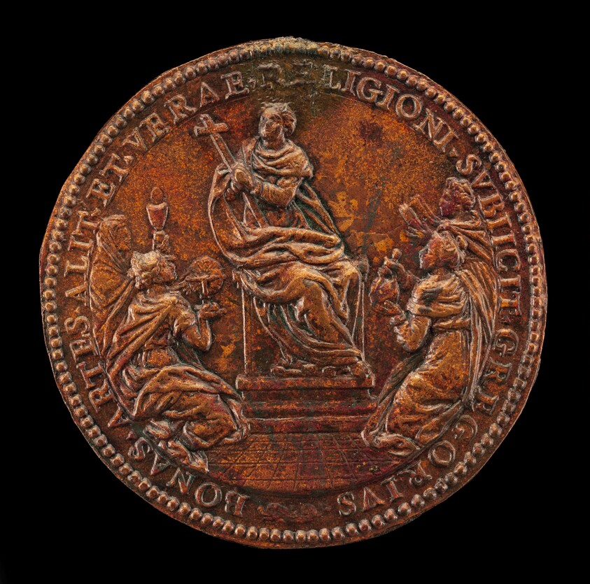 Religion Enthroned between Theology, Astronomy, Philosophy, and Literature [reverse]