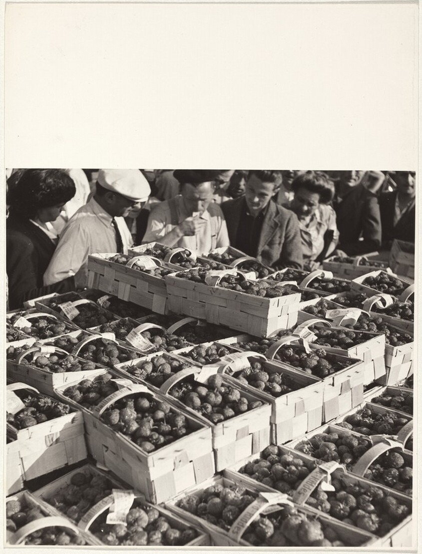 Strawberries at market--Food