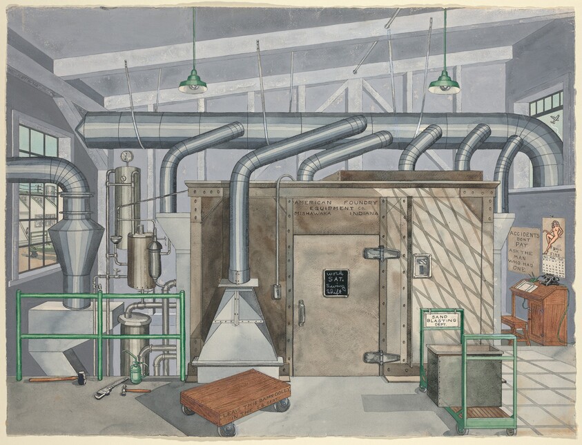 Interior Sand Blasting Chamber, 1935
