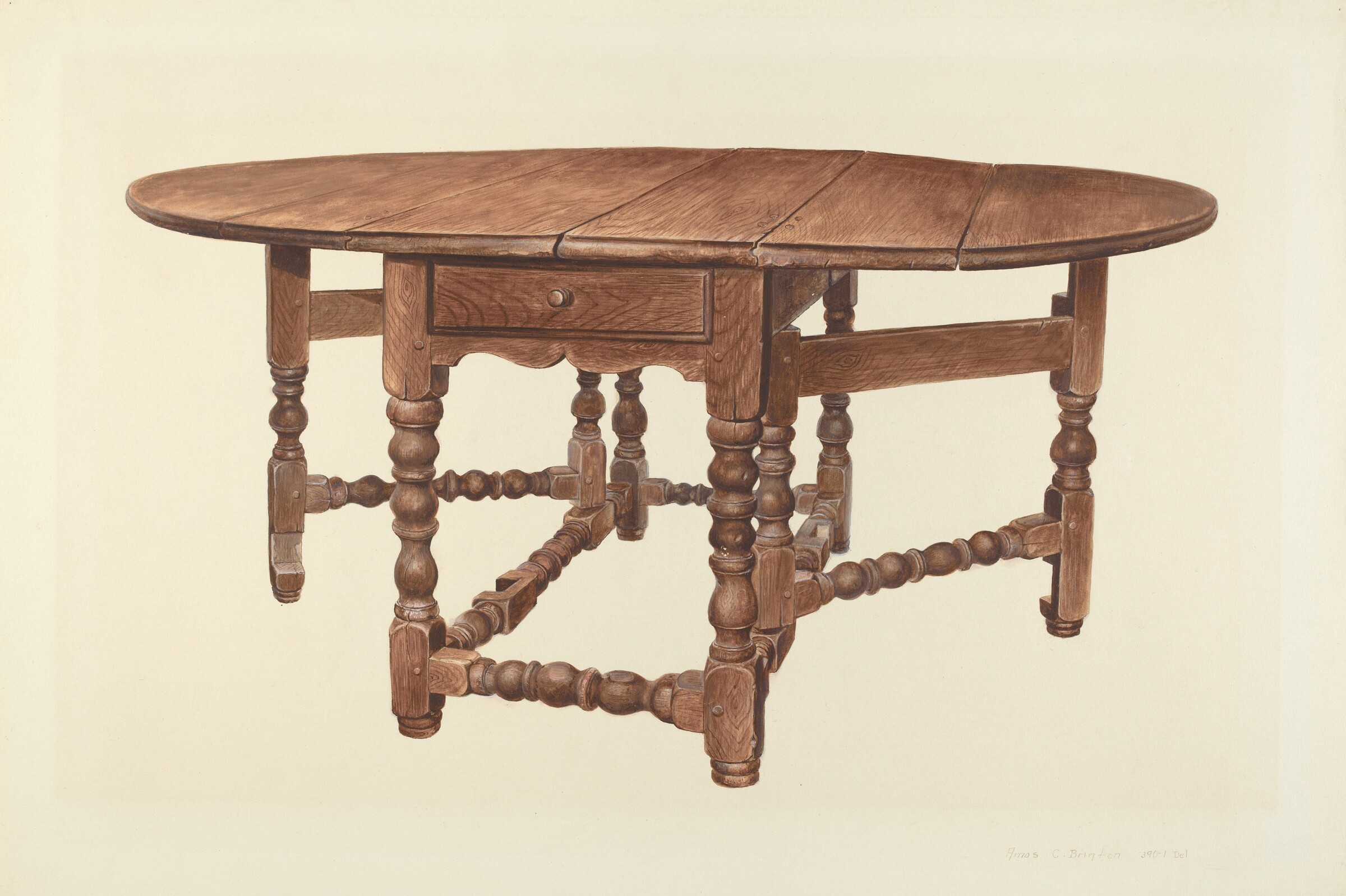 Gateleg Table, Amos C. Brinton, 1939