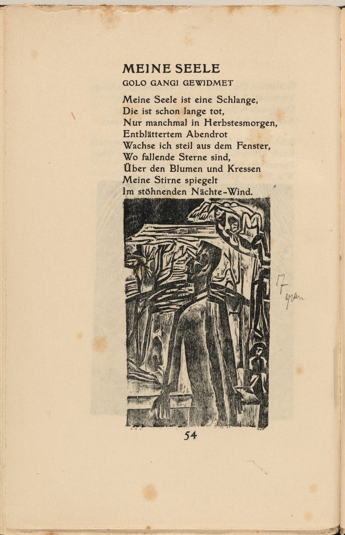 Meine Seele (My Soul) (in-text plate) from mock-up of Georg Heym: Umbra Vitae (Georg Heym: Shadow of Life)