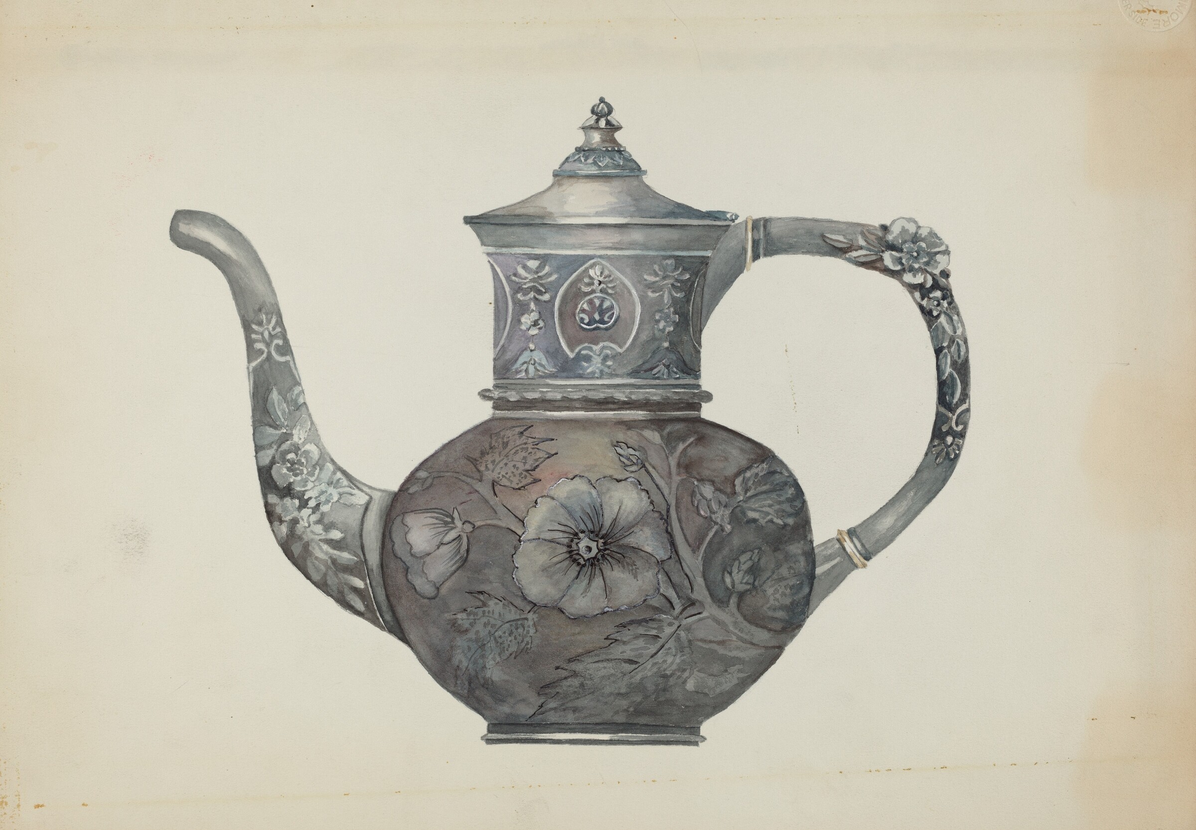 Pewter Teapot, Beulah Bradleigh, c. 1937