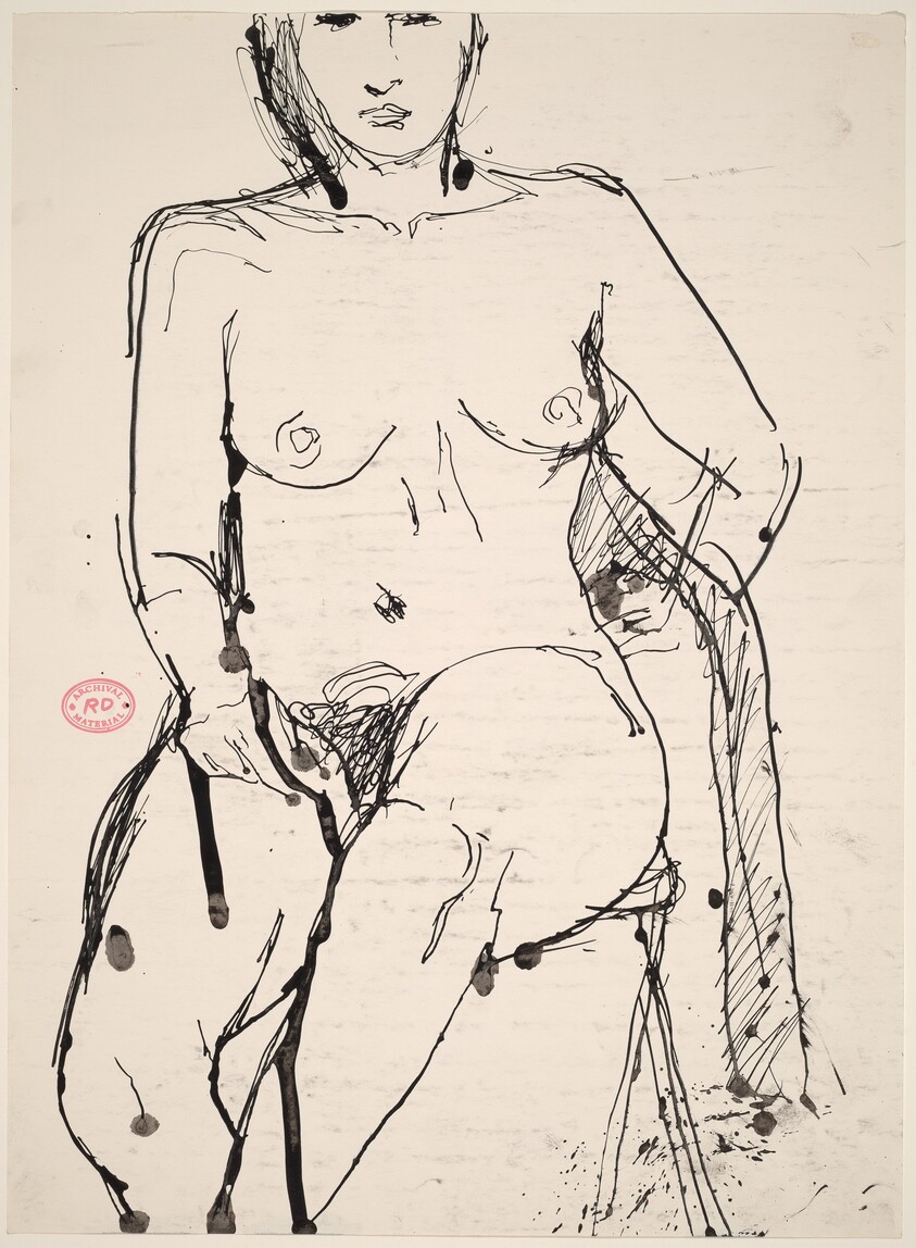 Untitled [seated nude with her left arm swung behind]