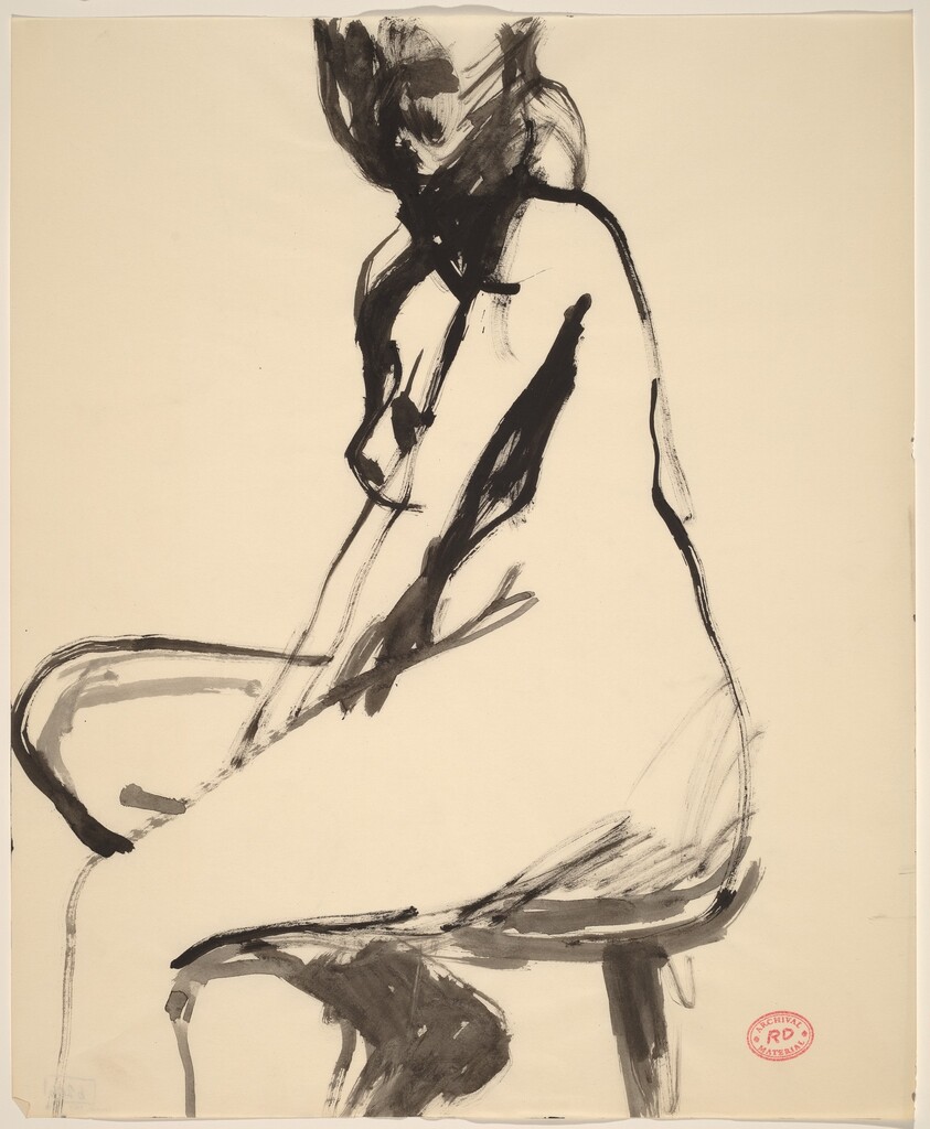 Untitled [side view of a seated female nude]