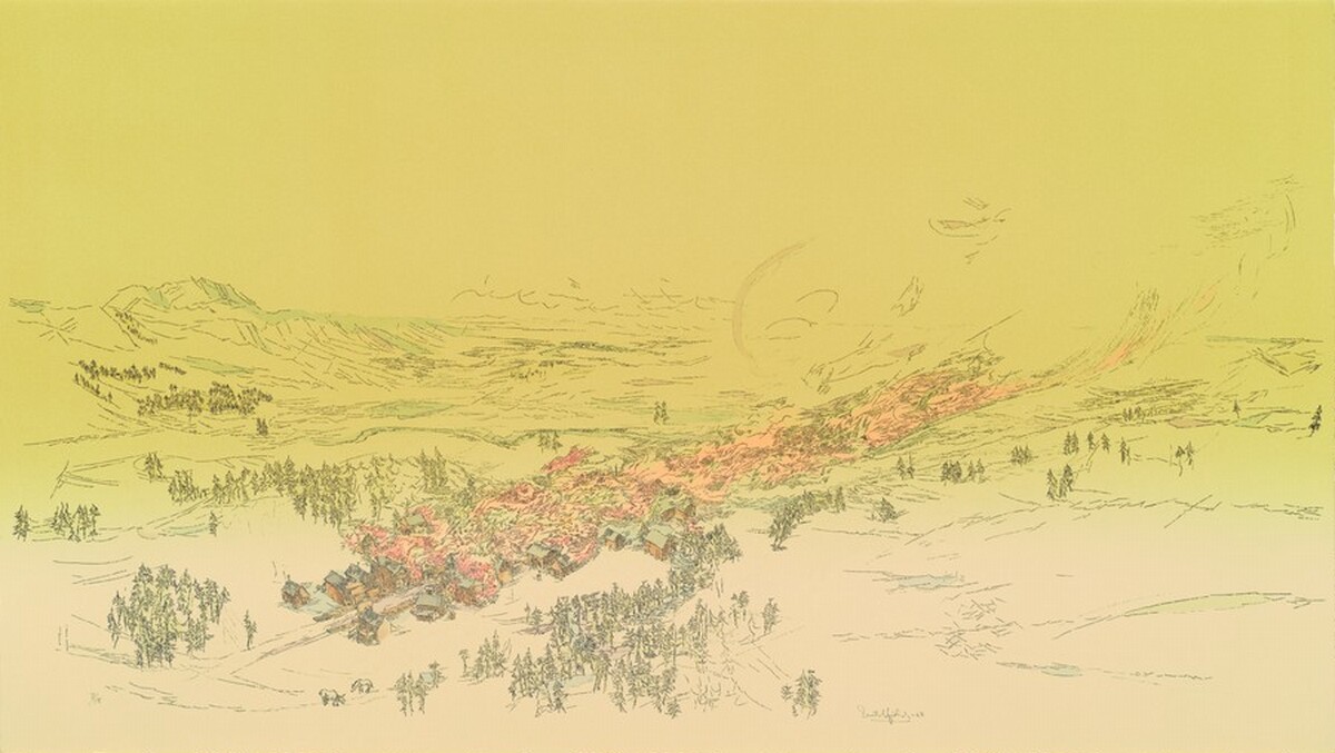 Burning Mining Town from Vista Series