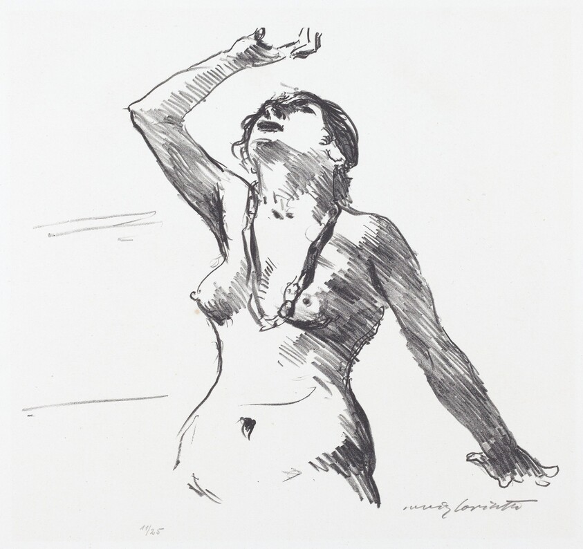 Weiblicher Akt in Abwehr (Female Nude Defending Herself)