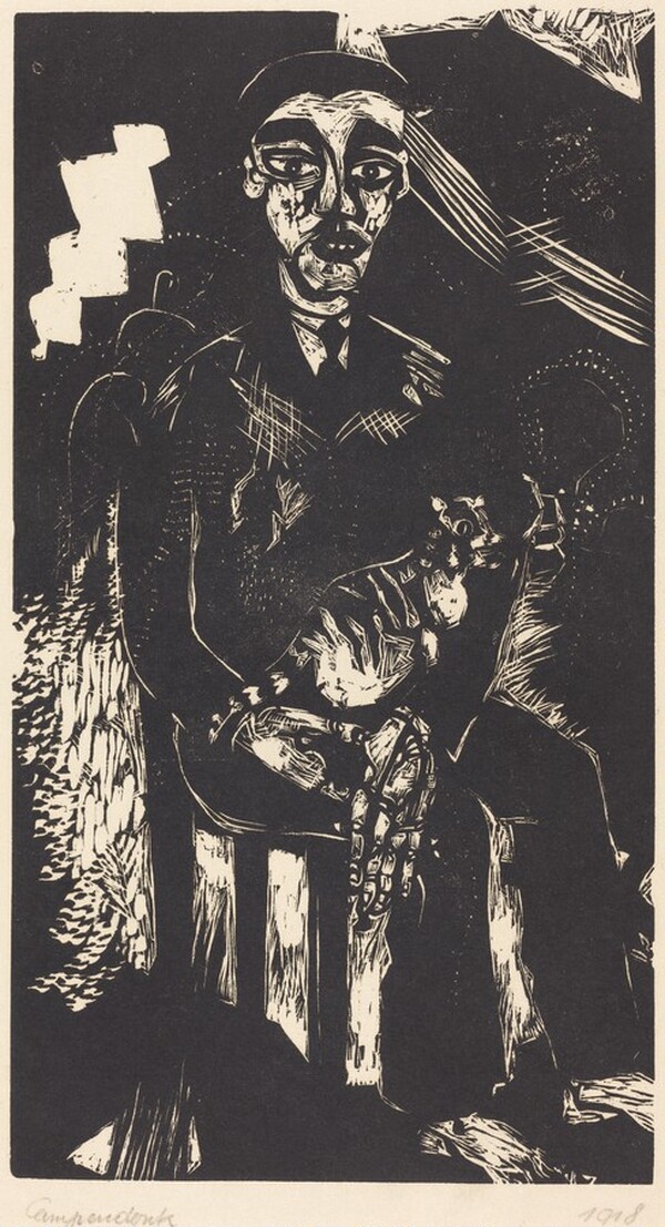 Man with a Cat on his Lap