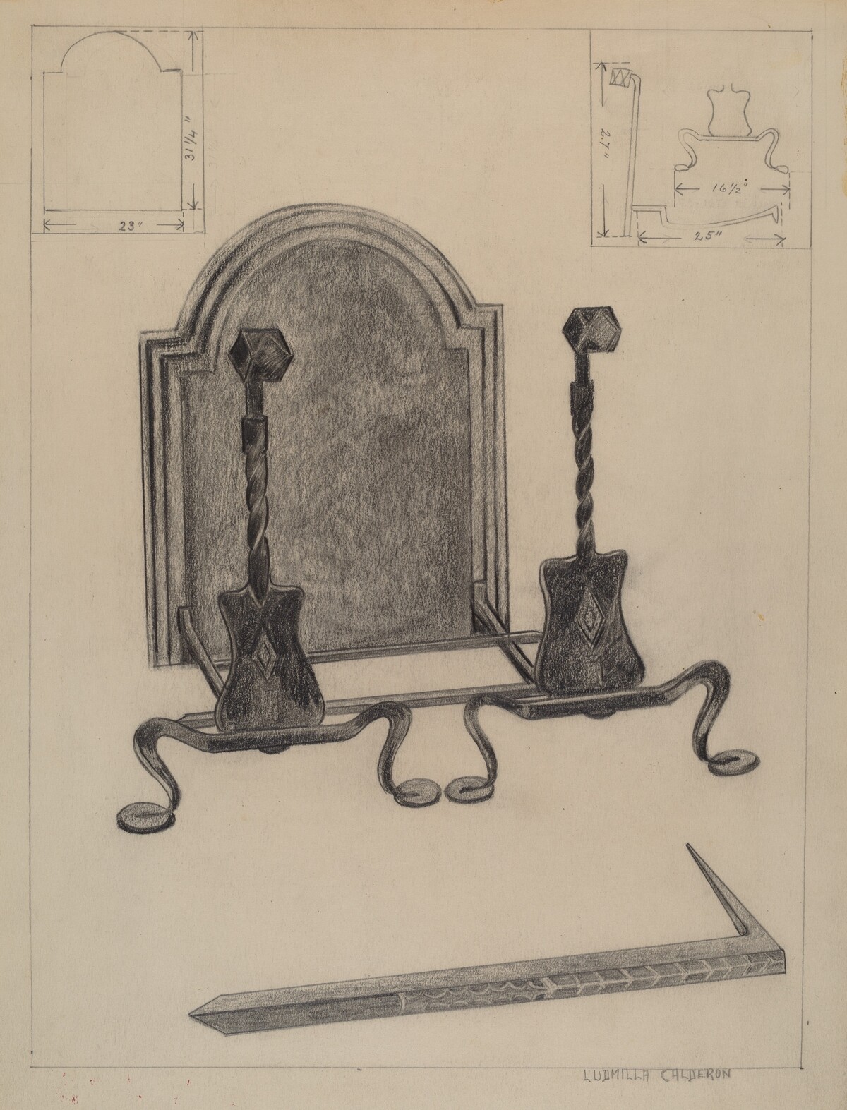 Andirons and Fireback