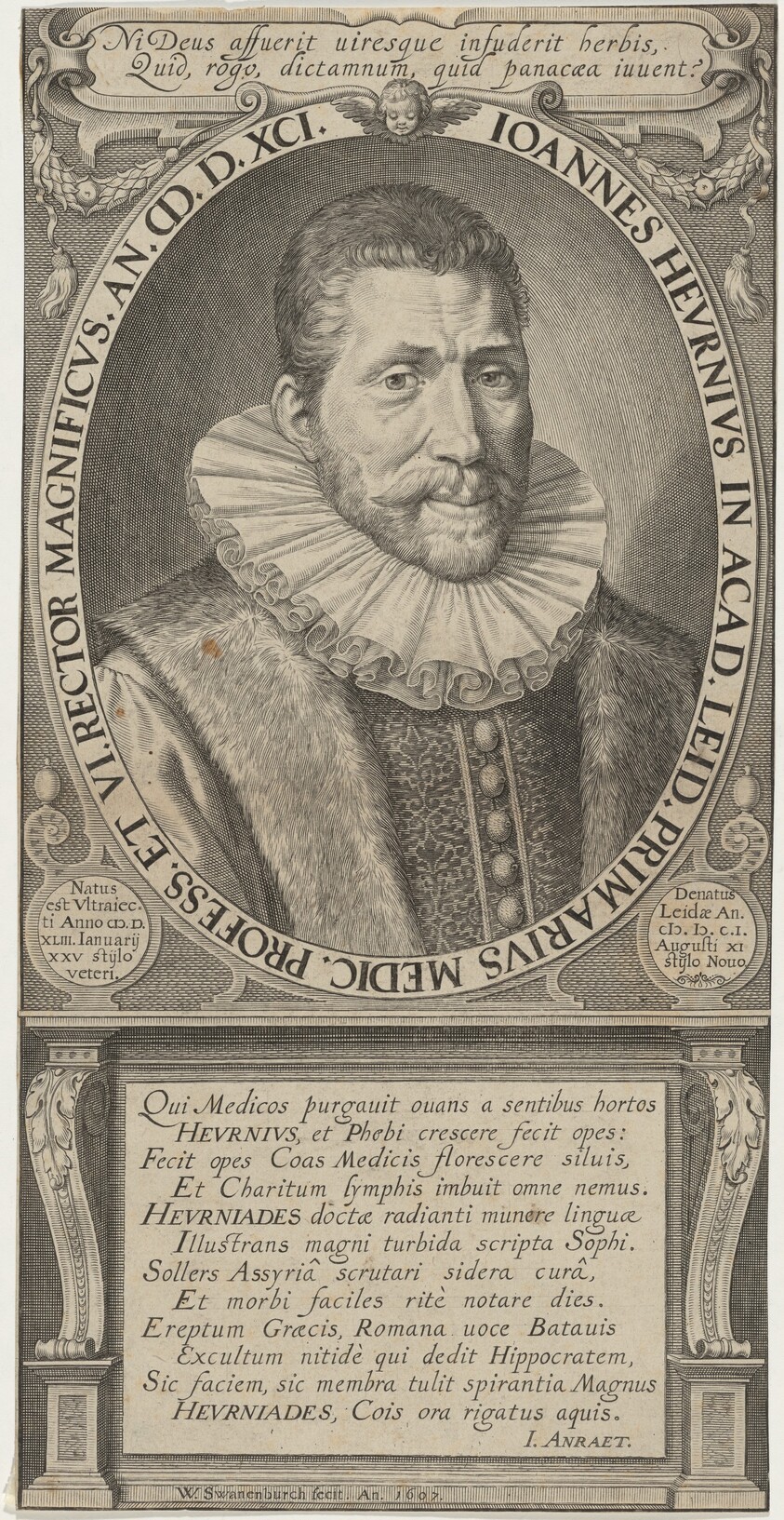 Joannes Heurnius, Medical Professor and Rector of Academy at Leyden