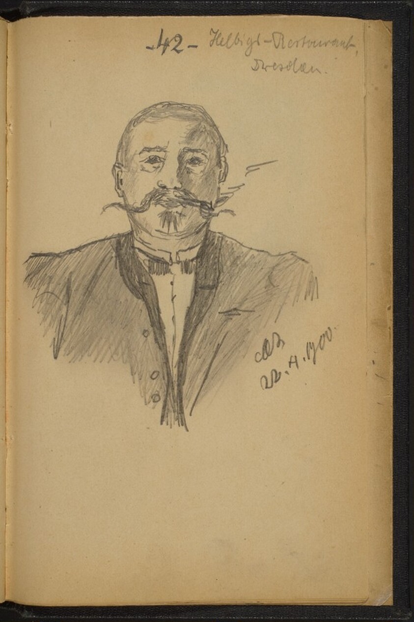 Man in a Dresden Restaurant, Smoking