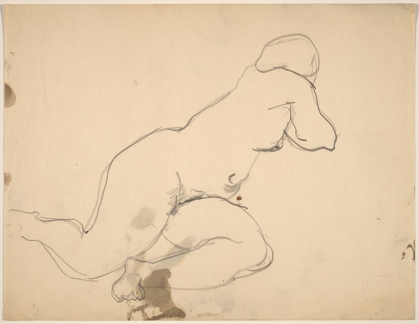 Reclining Nude Leaning to the Right, Head Turned Away