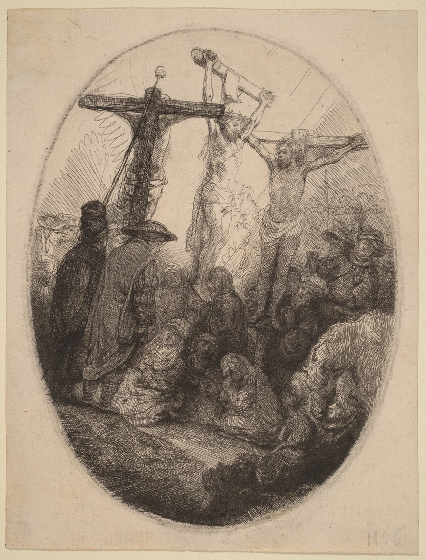 Christ Crucified between the Two Thieves: an Oval Plate