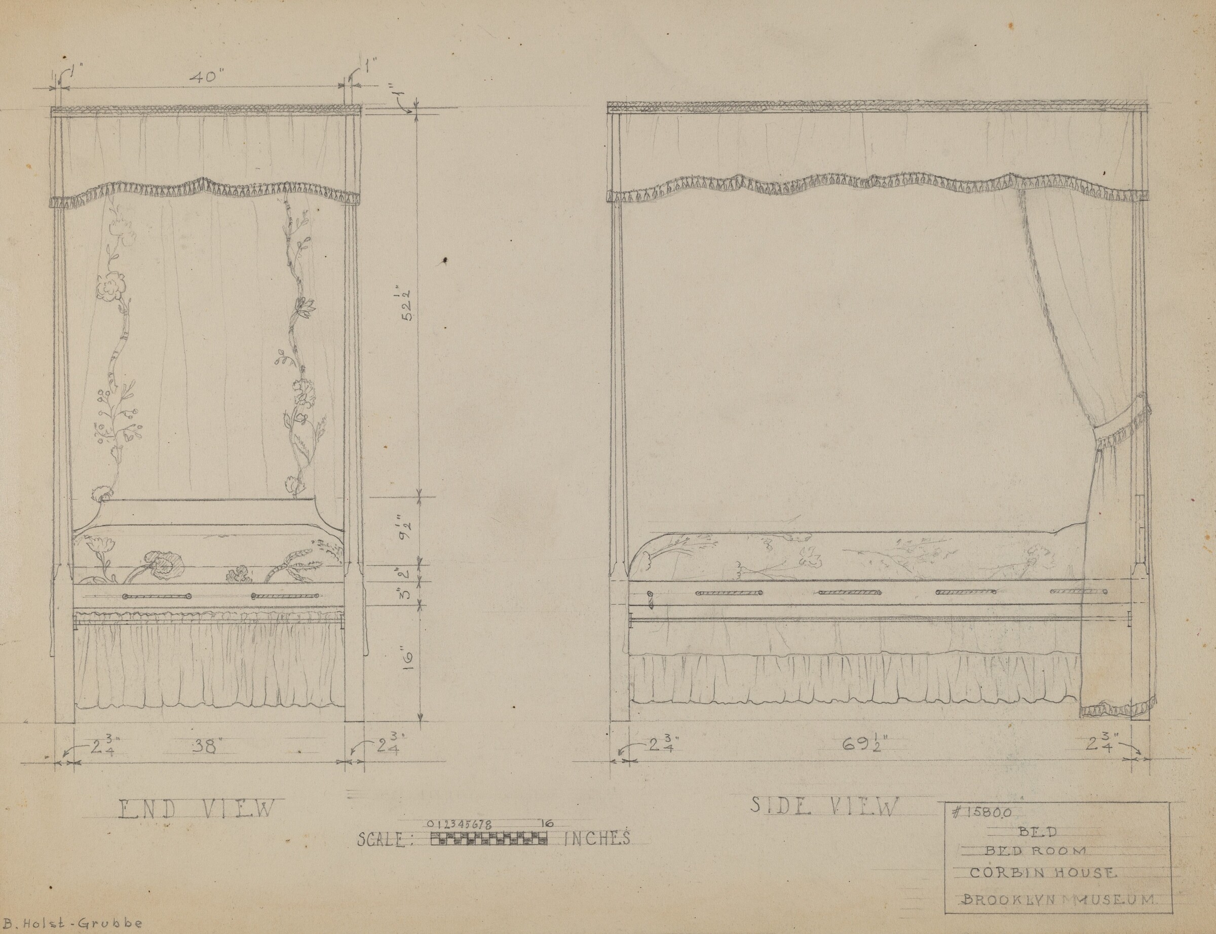 Bed, B. Holst-Grubbe, 1935/1942