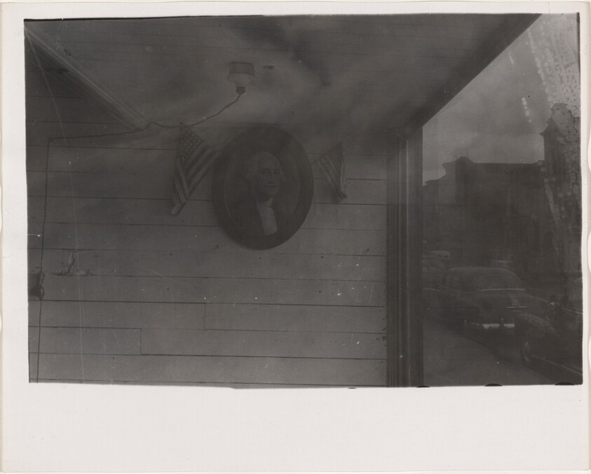 Portrait of George Washington with flags--San Francisco