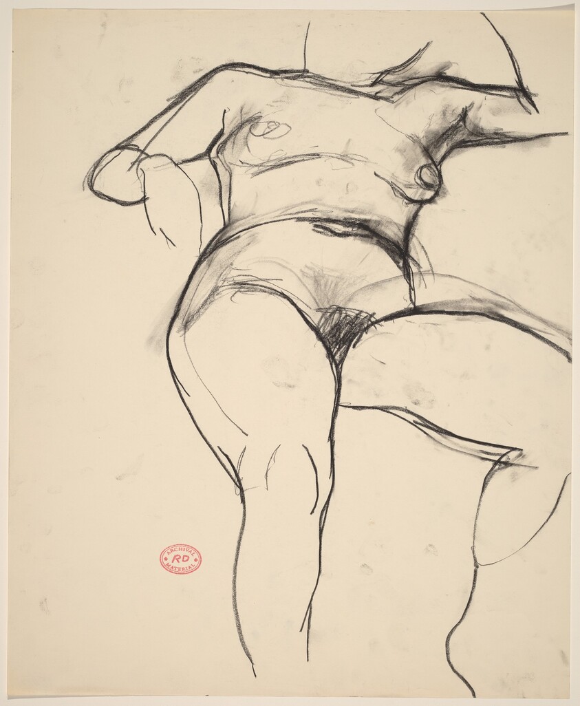 Untitled [front view of a reclining female nude]