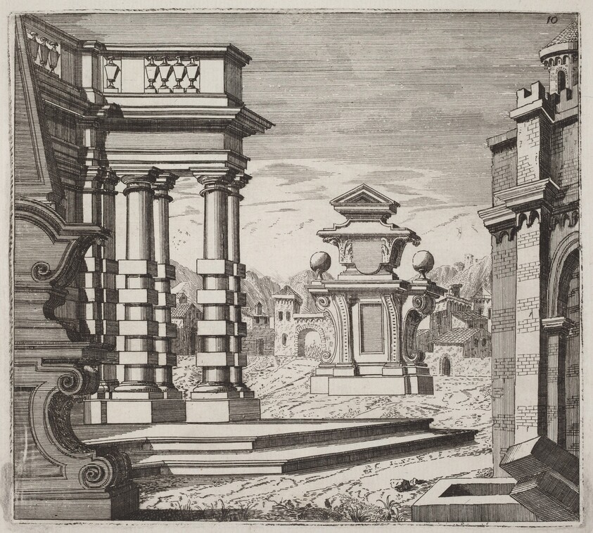 Architectural Fantasy with Portals and Monuments
