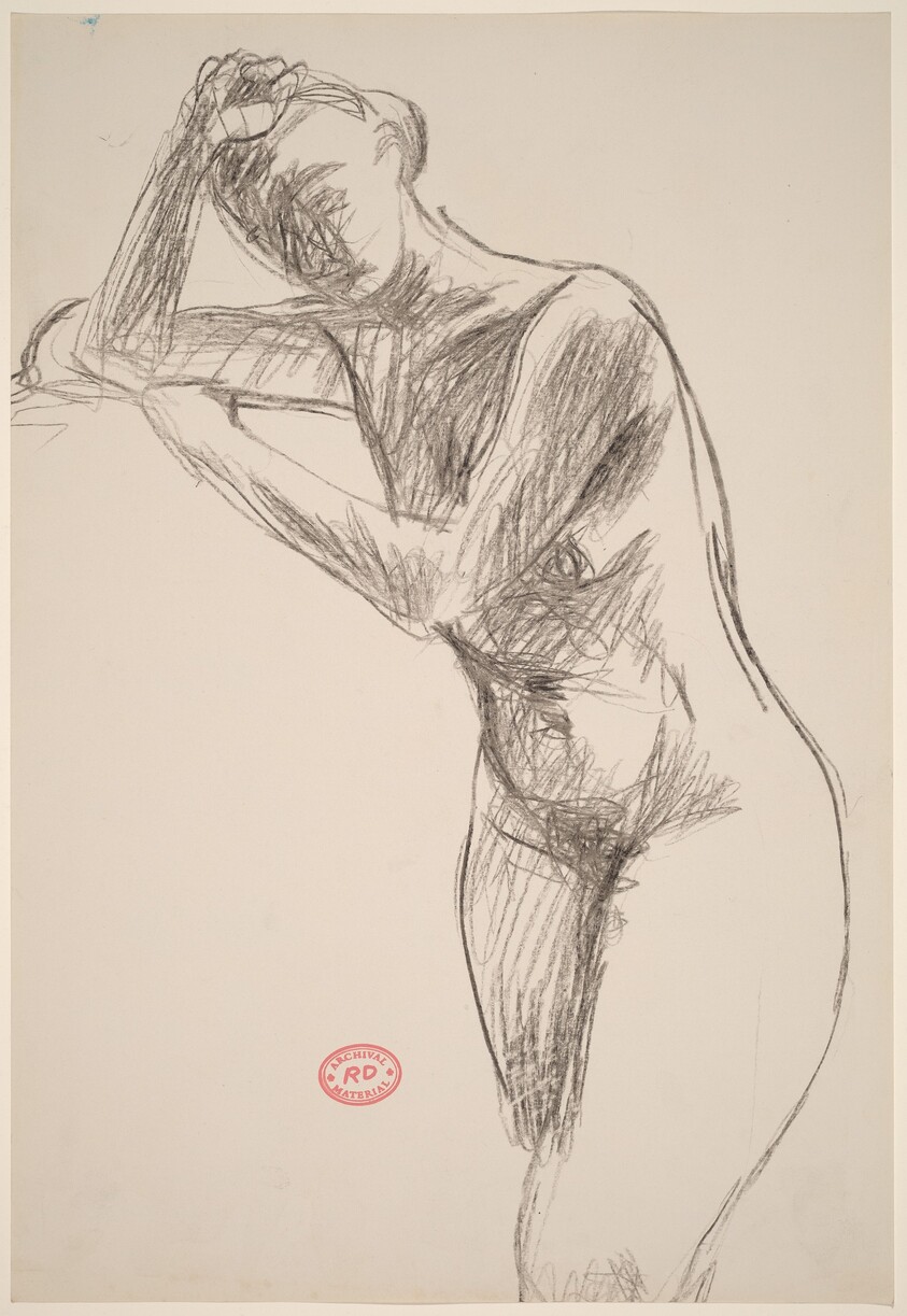 Untitled [standing nude leaning on her supported elbow]
