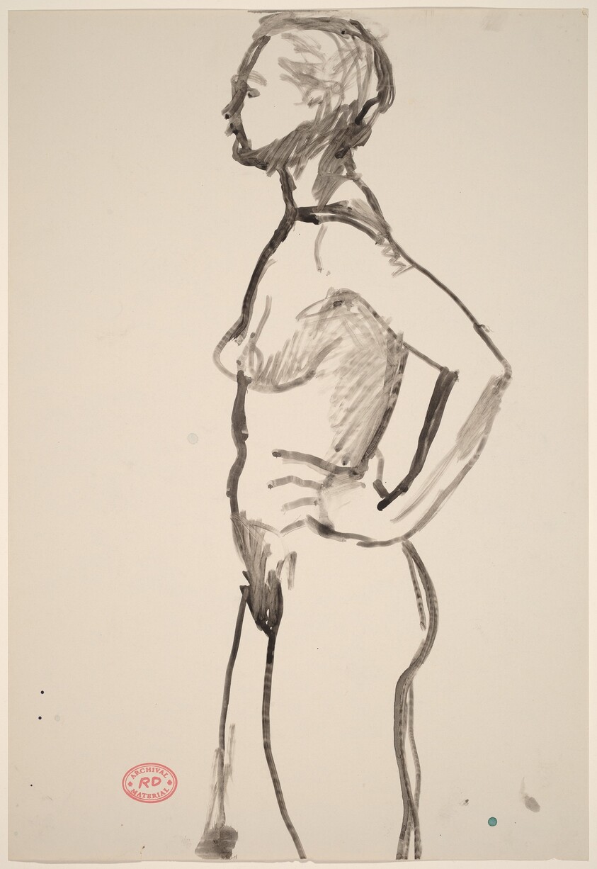 Untitled [standing female nude: side view]