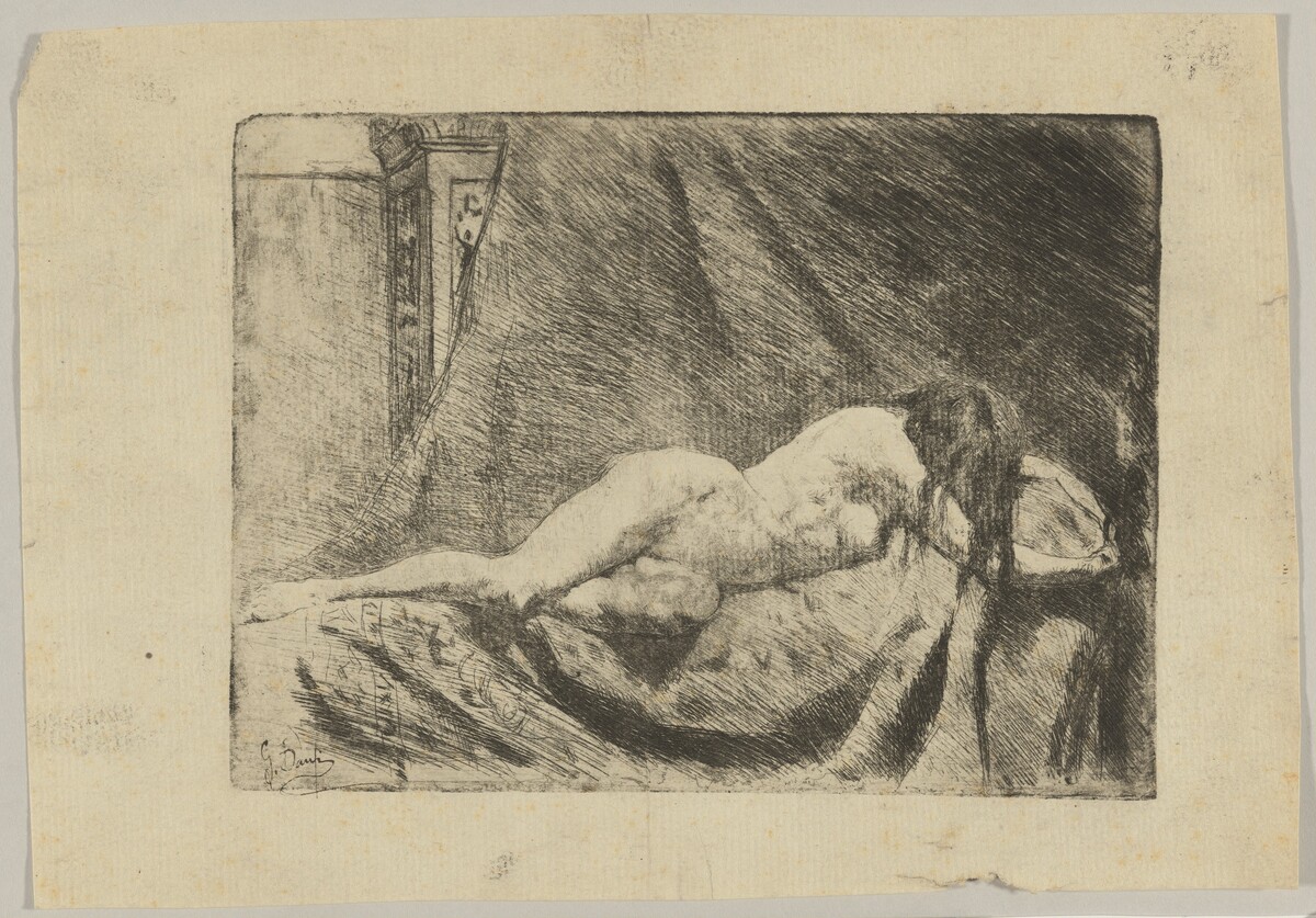 Reclining Female Nude (recto); Architectural Design (verso)