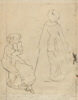 Study for "Mary Cassatt at the Louvre" [verso], Edgar Degas, c. 1879