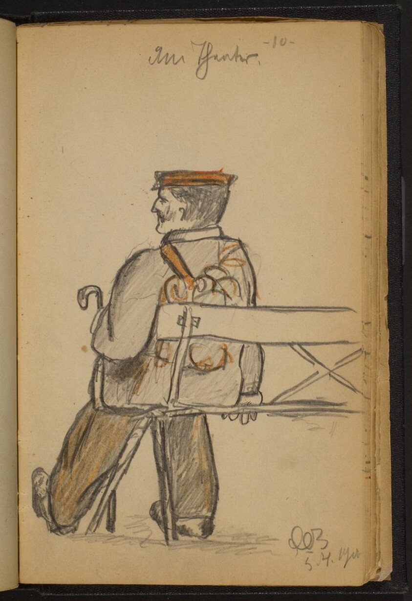 Man Seated on a Bench