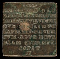 Inscription [reverse], Attributed to Caradosso Foppa, c. 1499