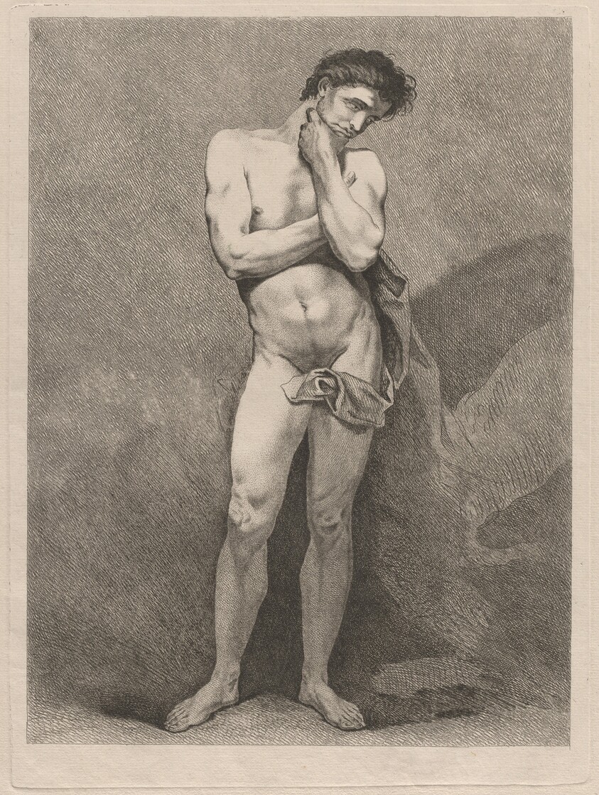 Standing Man in Pensive Pose