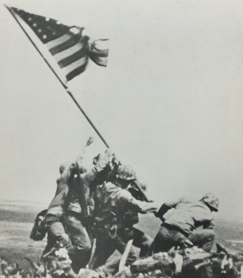Title from caption on object: "Marine Who Made Movie of Famous Iwo Jima Flag Raising Dies in Action"