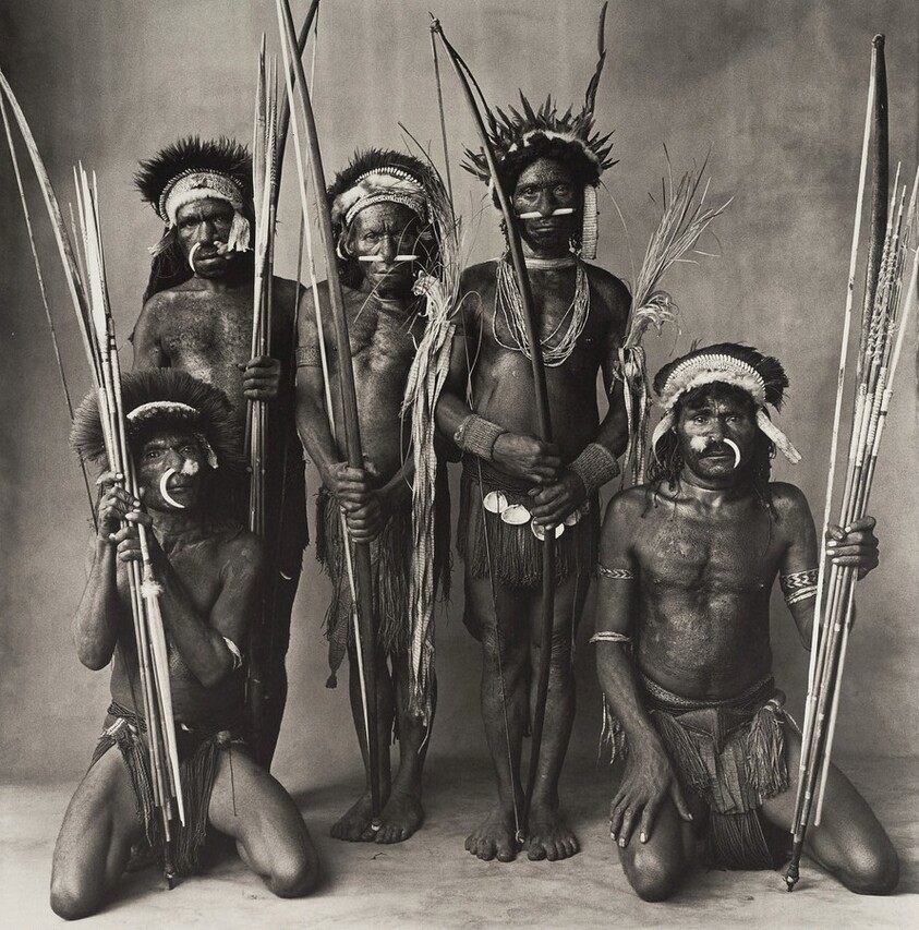 Five Okapa Warriors, New Guinea