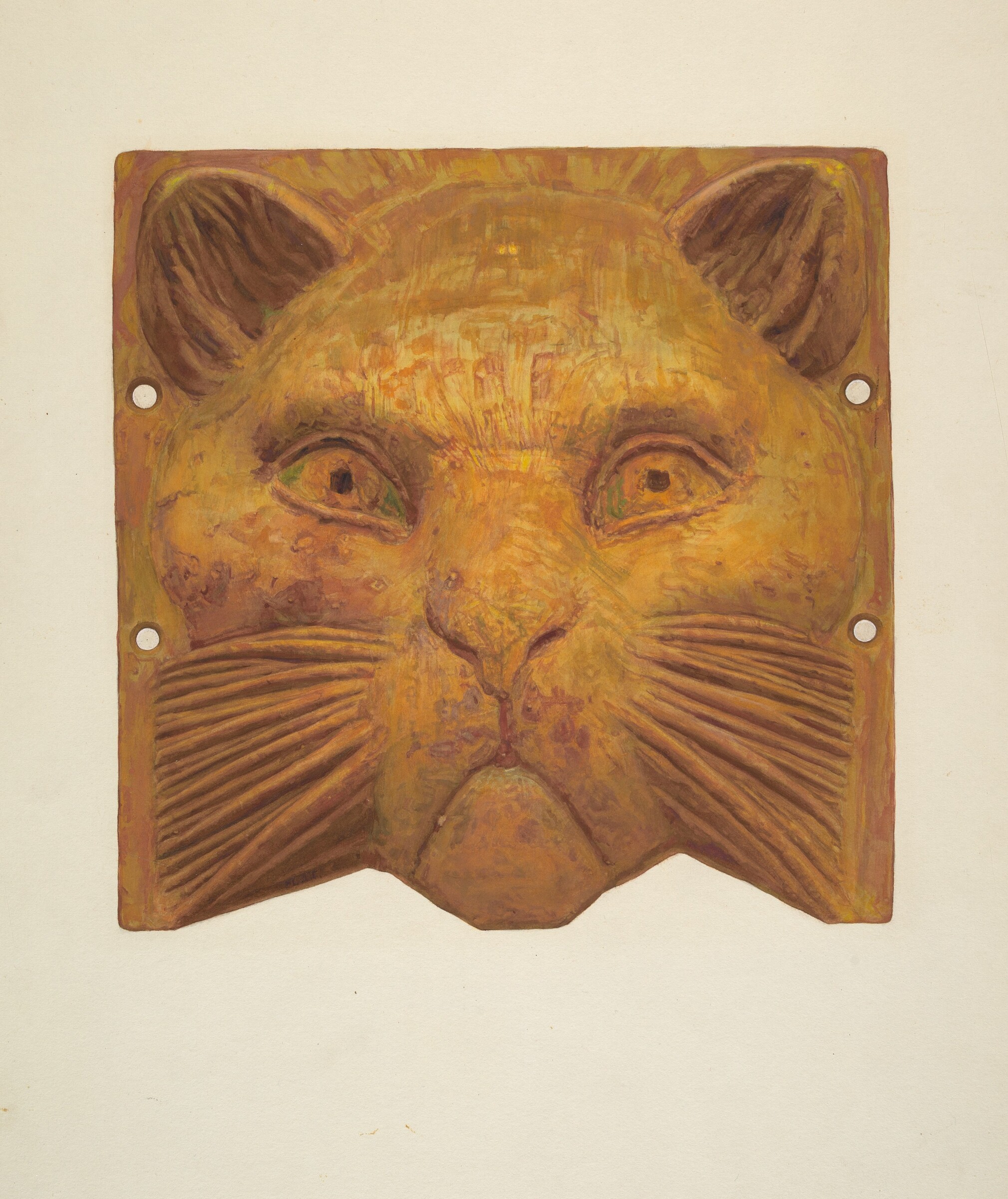 Cast Iron Cat's Head, Jane Iverson, 1935/1942