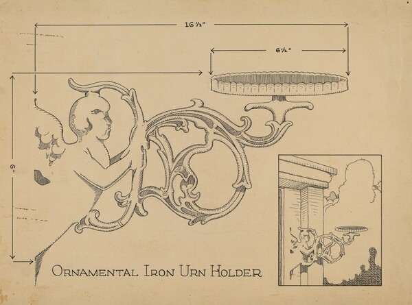 Cast Iron Urn Holder