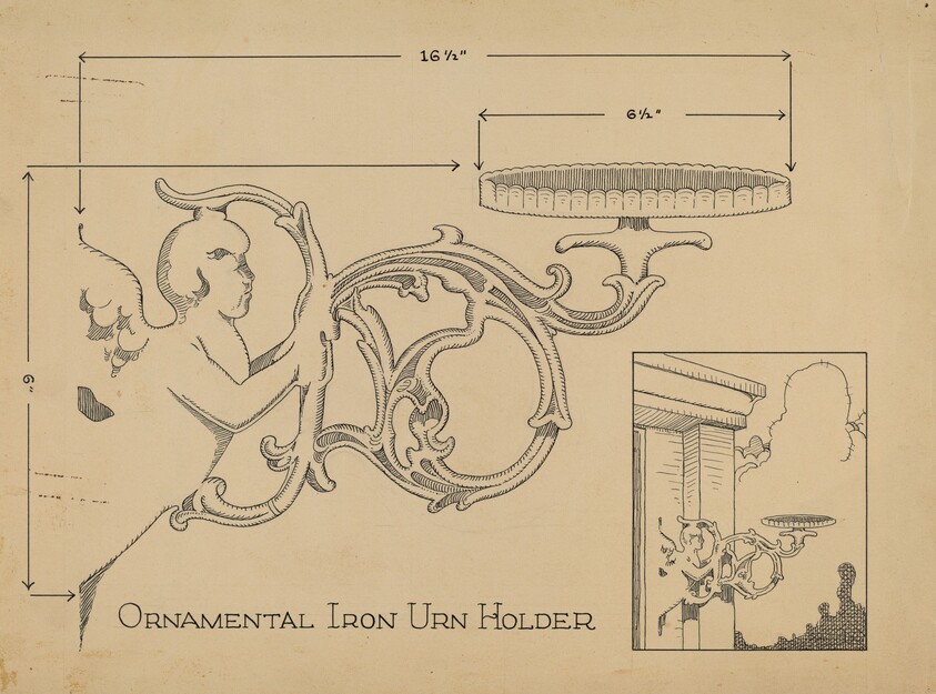 Cast Iron Urn Holder