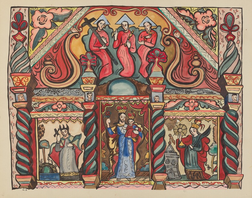 Plate 21: Main Altarpiece: From Portfolio "Spanish Colonial Designs of New Mexico"