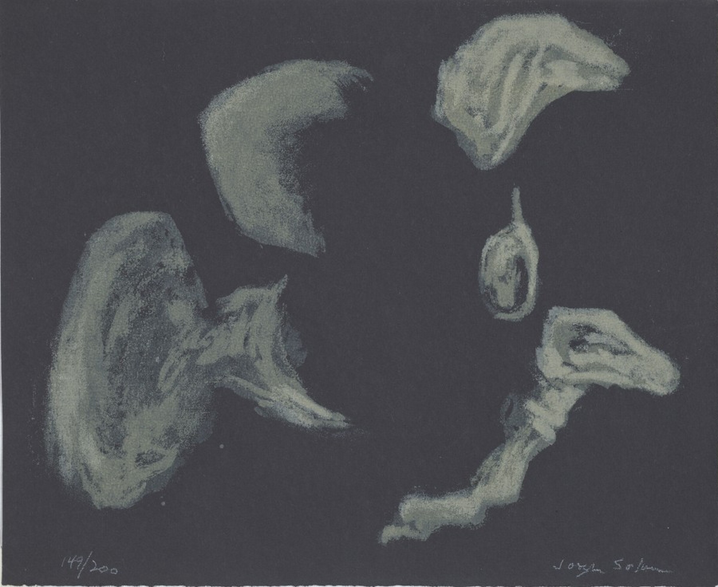 Untitled (Mozart Profile to Viewer's Right - on Black Background), Joseph Solman, 1945