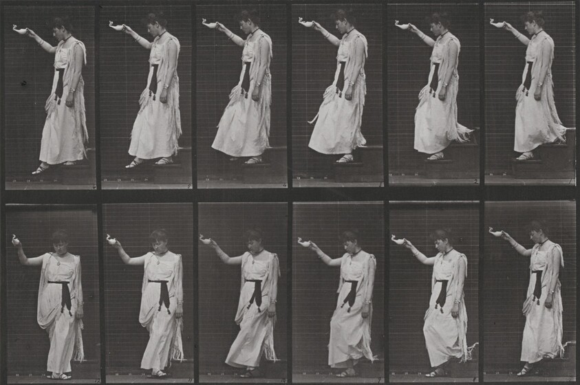 Plate Number 135. Descending stairs and turning, a lamp in right hand