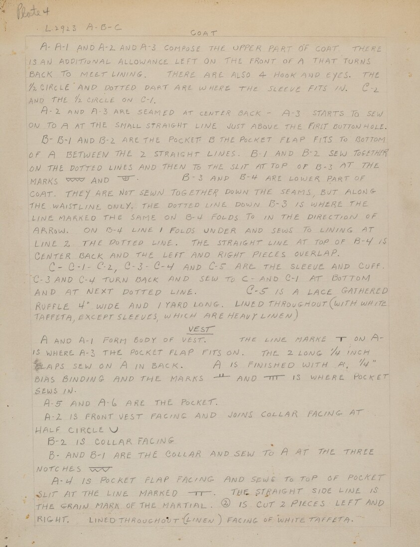 Written Instructions for Making Suit