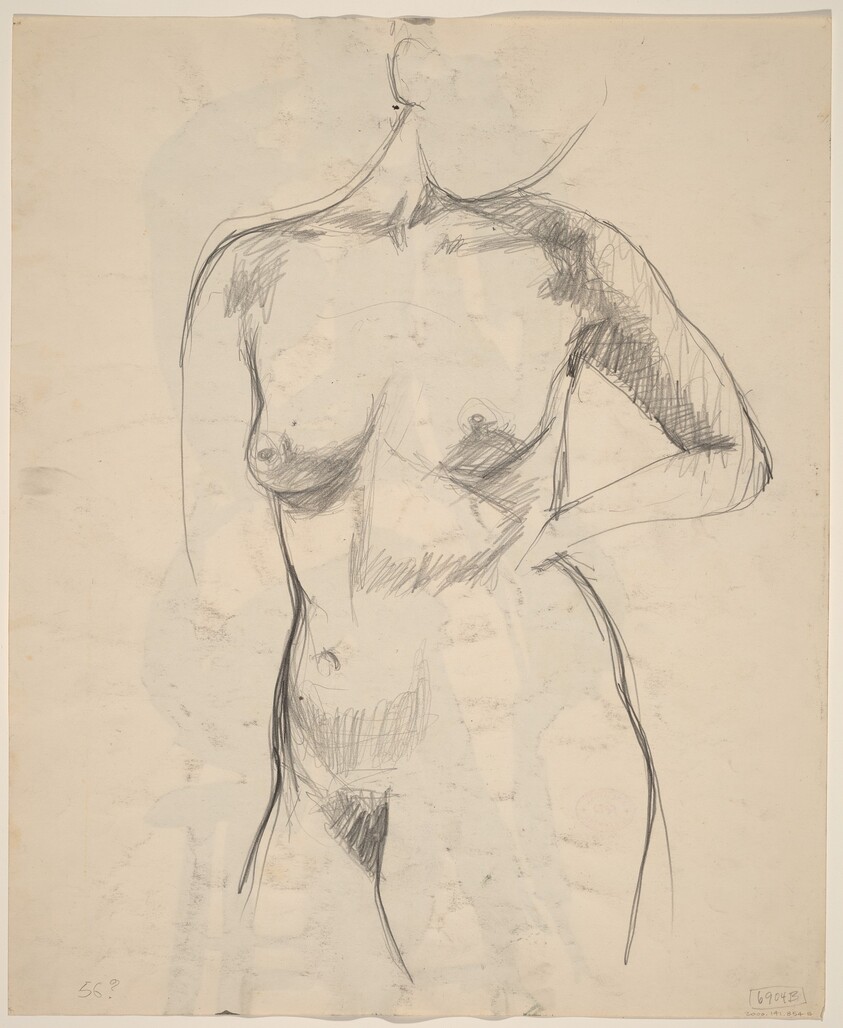 Untitled [standing nude with her left arm akimbo] [verso]