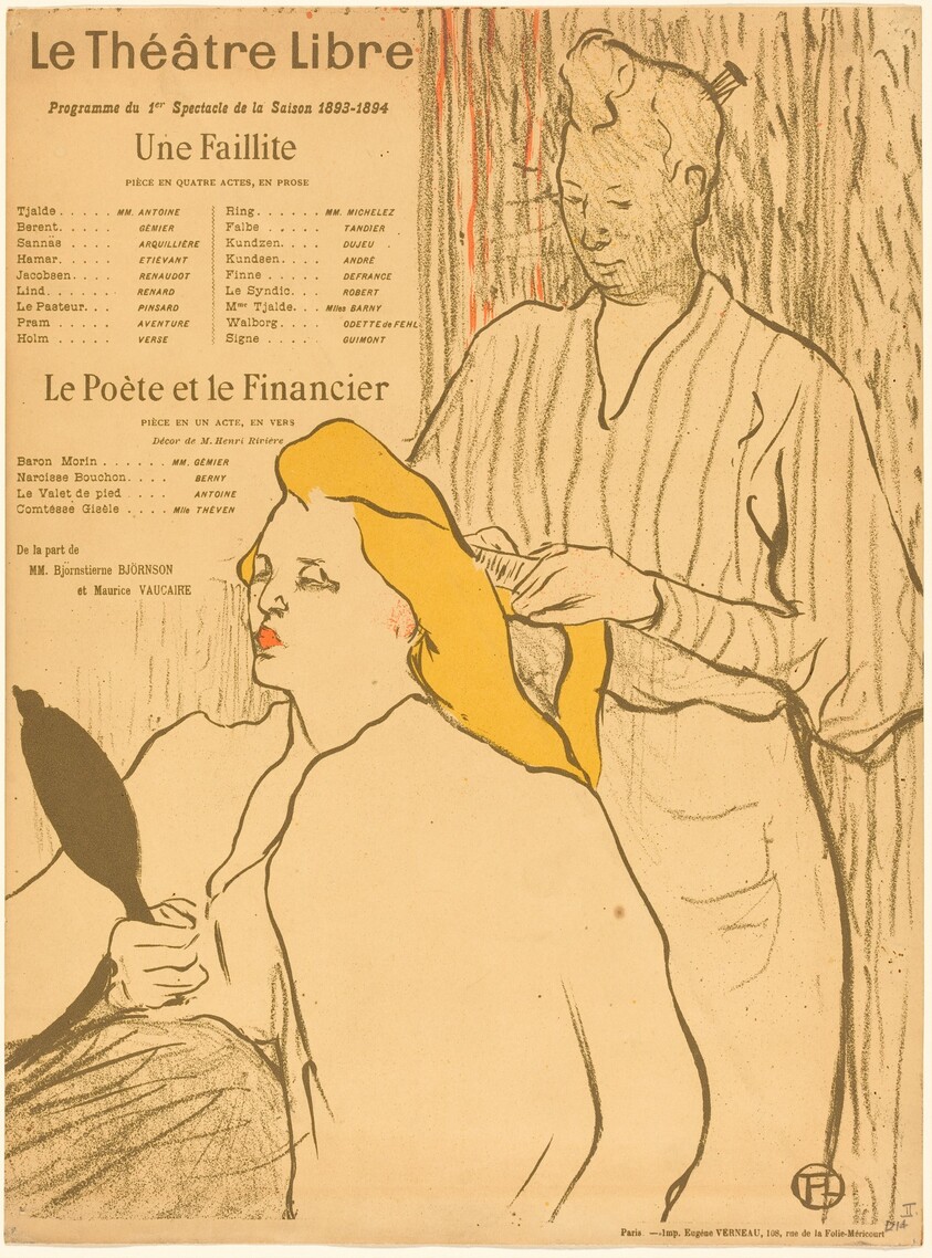 The Hairdresser - Program for the Theatre-Libre (Le coiffeur - Programme du Théatre-Libre)